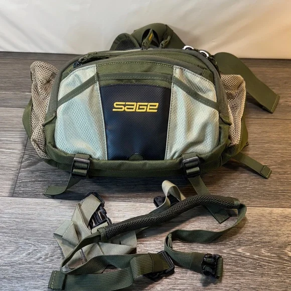 Sage Olive and Black Men's Belt Bag /fly fishing bag
